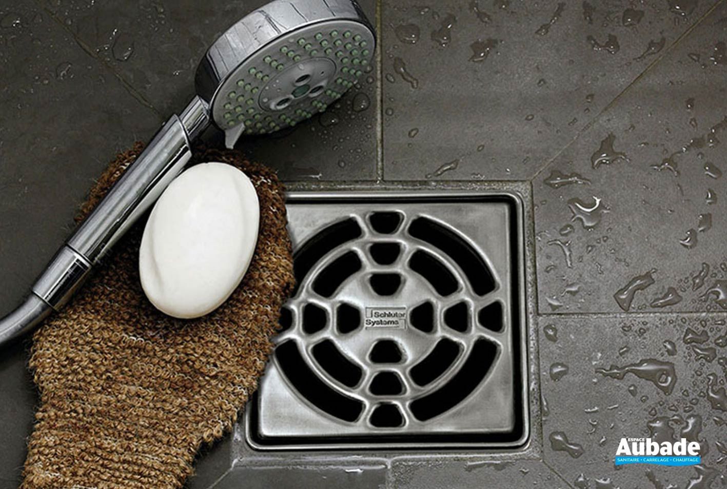 Grille et cadre évacuation douche italienne Espace Aubade