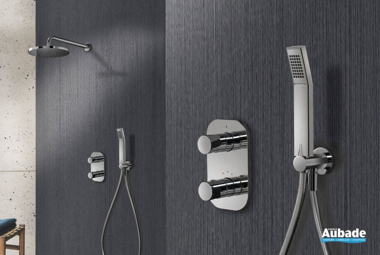 Pack encastré douche thermostatique chromé Delta de Cristina Espace