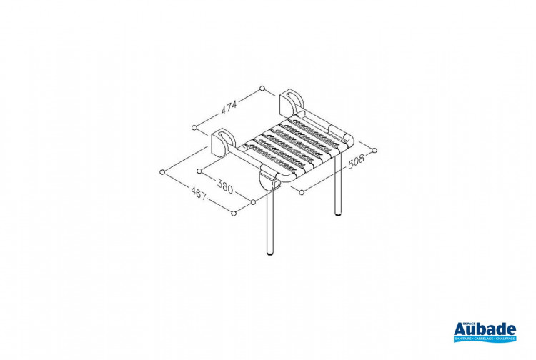 Accessoires PMR Normbau Siège de douche pieds relevables