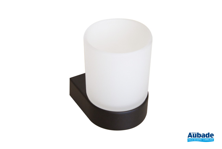 Porte-verre avec verre à fixer Derby Style<sup>2</sup> Noir mat de Vigour