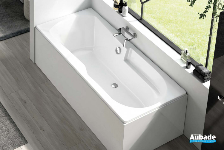 Baignoire d'angle ergonomique et moderne Ymea par Aquarine