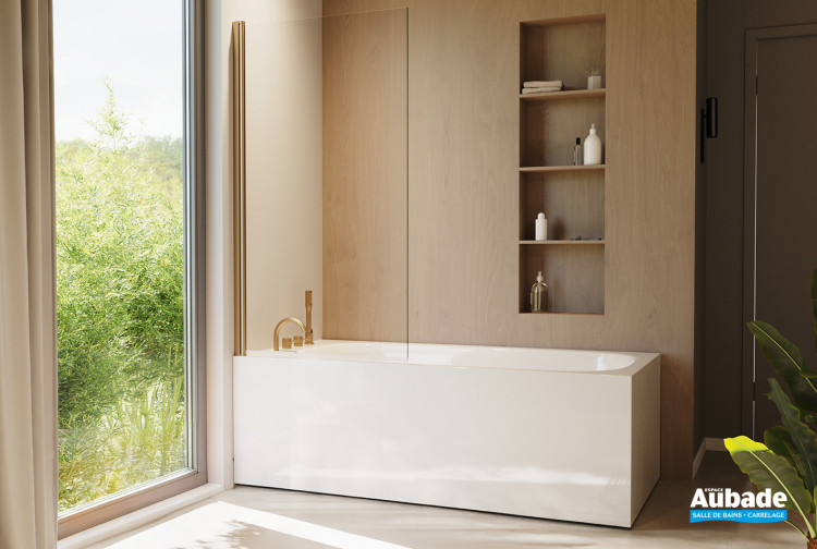 Pare-baignoire NPB3 Doré brossé de Atelier du bain