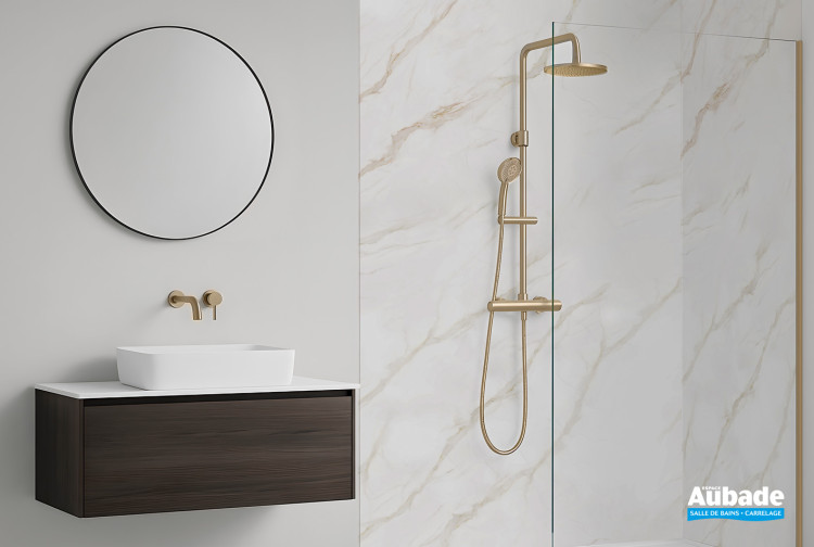 Panneaux muraux Deco douche finition marbre doré