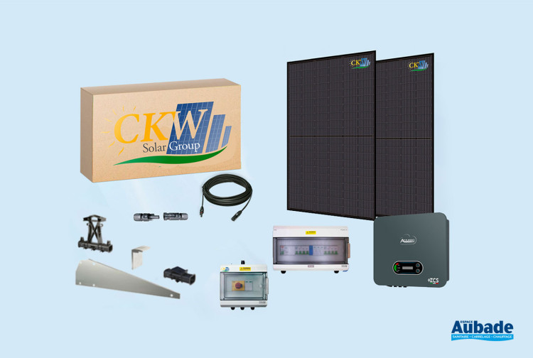 Kit photovoltaïque pour toit plat full black 9kW avec onduleur de CKW Solar