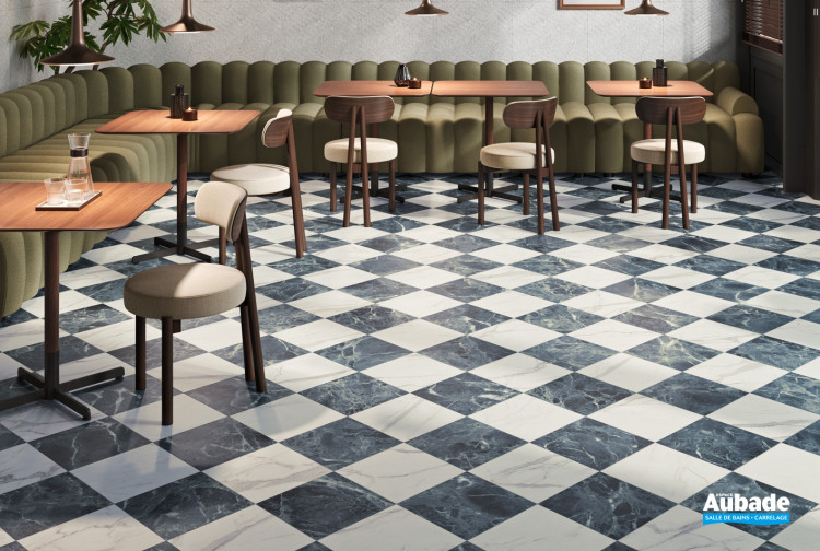 Collection Classy par Ermes Aurelia en coloris Ice White, Green et décor Weave Ice White