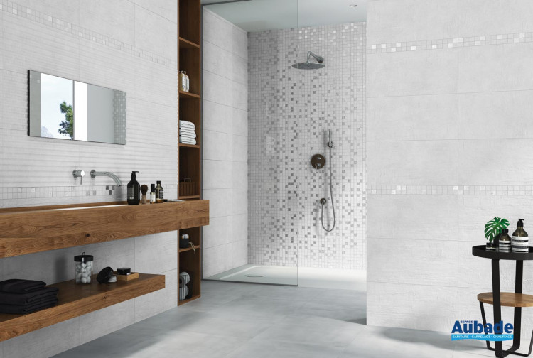 Faience Anna de Metropol en coloris Blanco, décor Blanco & Mosaïque