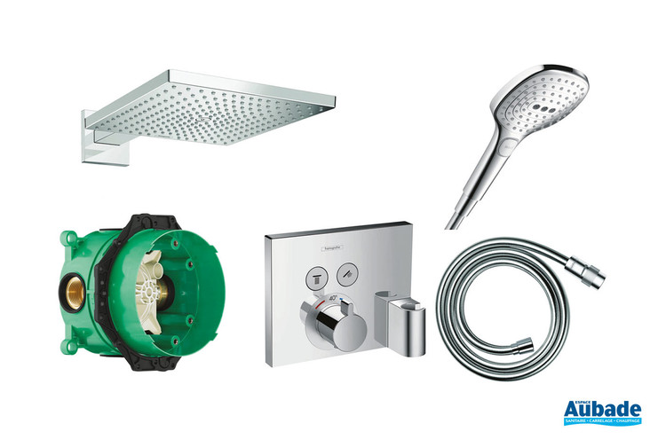 Ensemble de douche encastré thermostatique Raindance E 300 Chrome Hansgrohe