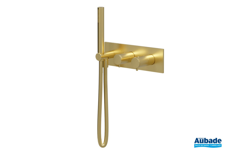 Façade thermostatique TRIVERDE Or brossé de Cristina Ondyna