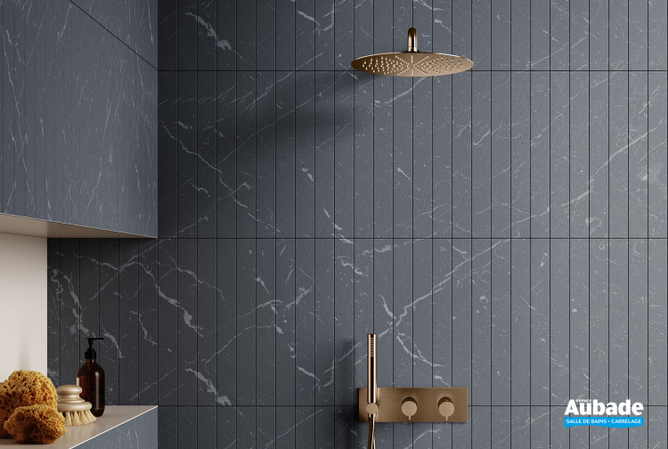 Pack de douche encastré Thermo S Or rose brossé de Cristina