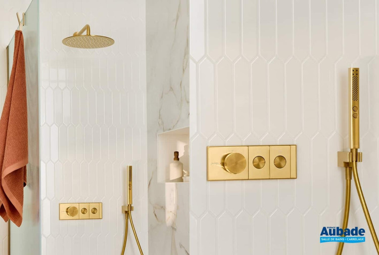 Mitigeur thermostatique Grands Boulevard laiton brossé de Jacob Delafon