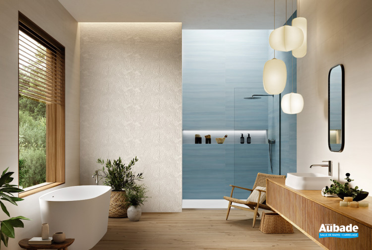 Collection Biomim par Ibero en coloris Blue et décor Art Natural