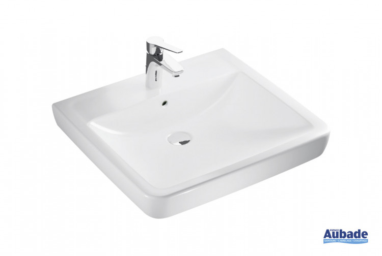 Lavabo Square Plus Clivia en céramique blanc de la marque Vigour