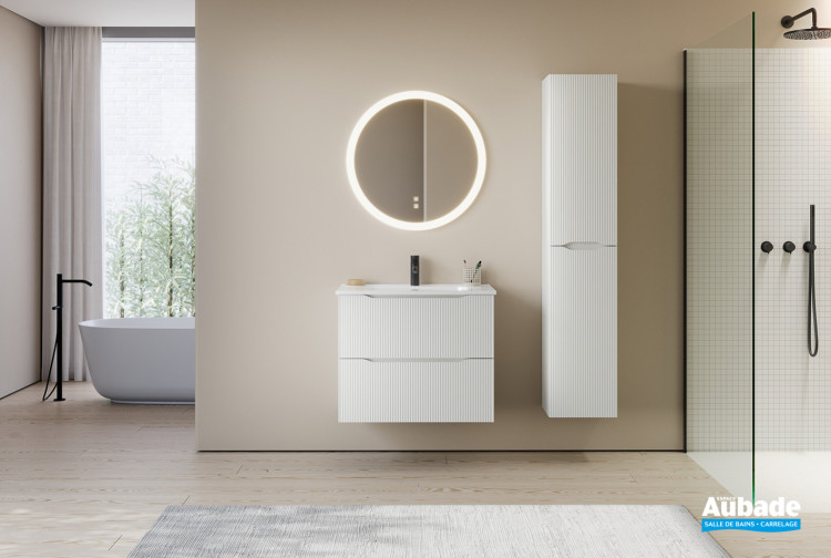 Meuble Diamant 2 tiroirs L. 60 cm de Burgbad - Blanc mat