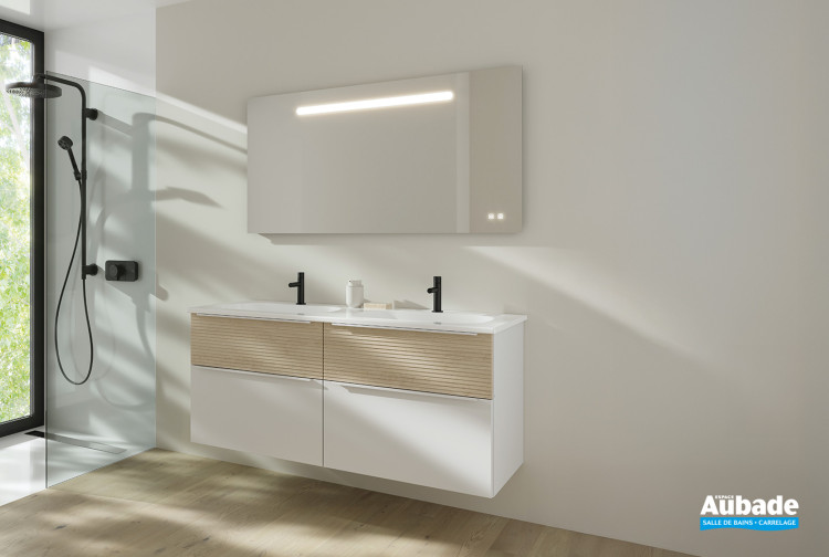 Meuble Style II finition bicolore Chêne décor cachemire et Blanc mat de Burgbad