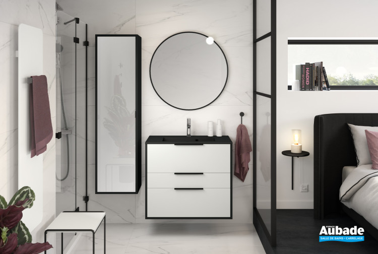 Meuble Ultra Cadra Blanc satiné et corps de meuble Noir mat de Delpha