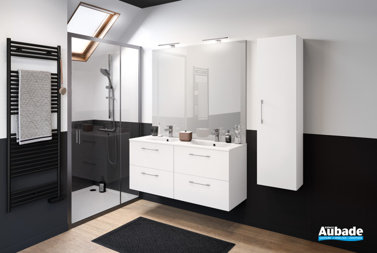Meuble Urban Pro de Delpha, largeur 120 cm, coloris blanc satiné