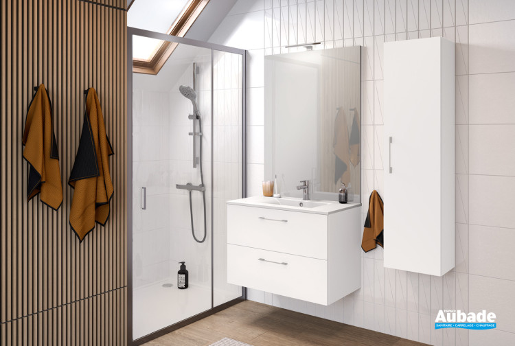 Meuble Urban Pro de Delpha, largeur 80 cm, coloris blanc satiné
