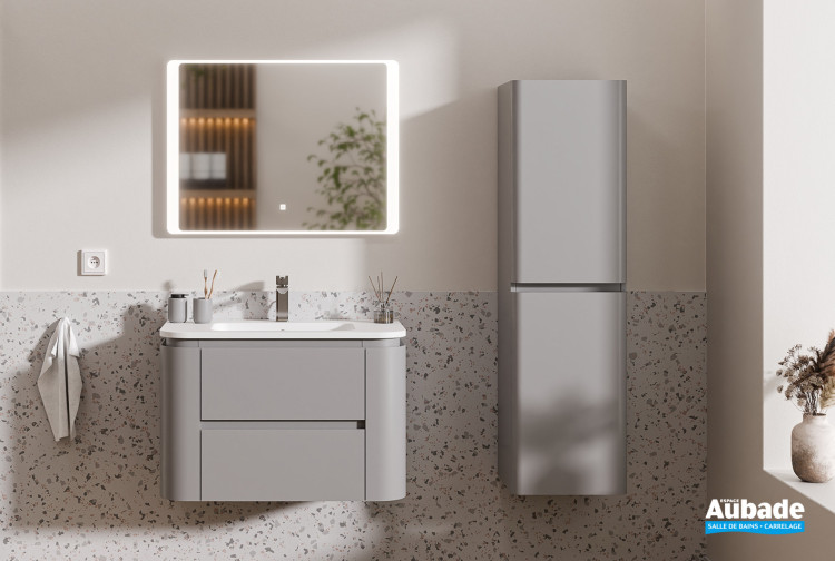 Meuble Miro L. 80 cm finition Gris platinium de Lido