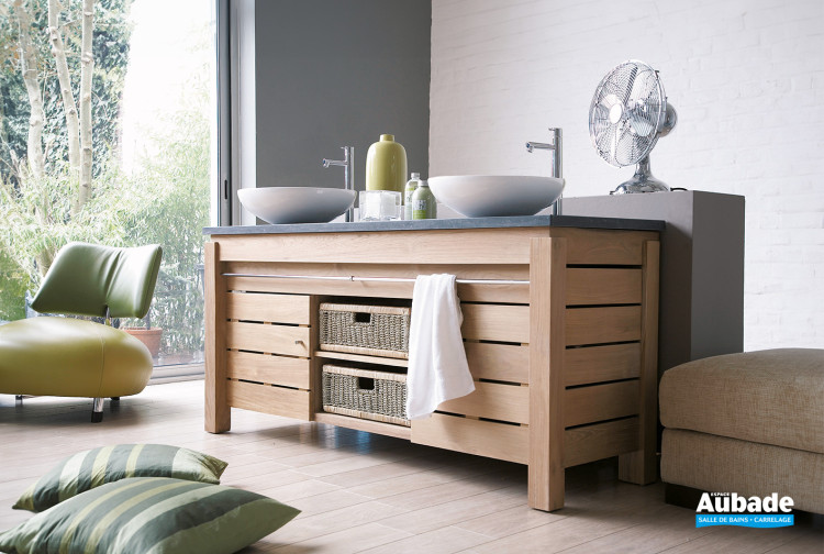 Meuble Origin, caisson en Teck brut