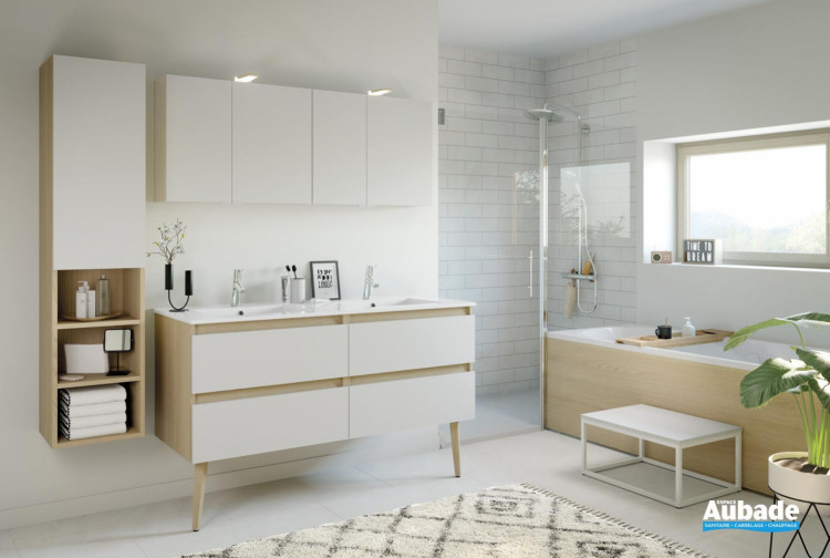 Meuble salle de bain Delphy Intuitive140 Blanc ultra mat de Delpha