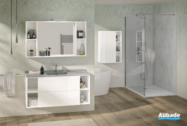 Meuble salle de bain Open blanc brillant de Ambiance Bain