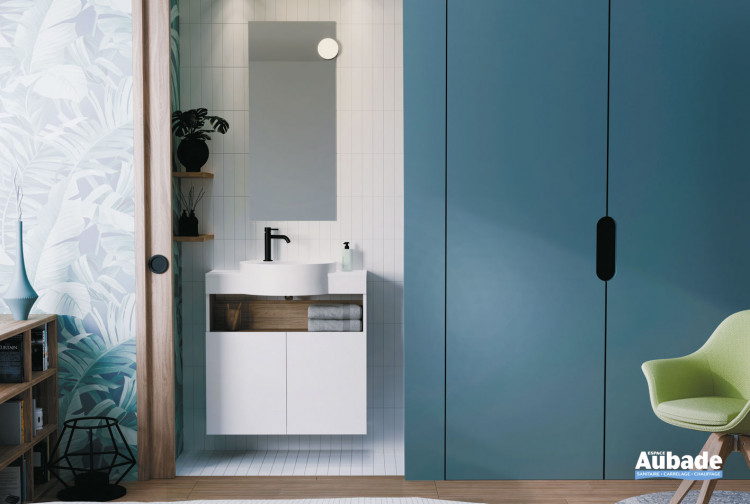 Meuble de salle de bains Astuce coloris blanc de la marque Decotec