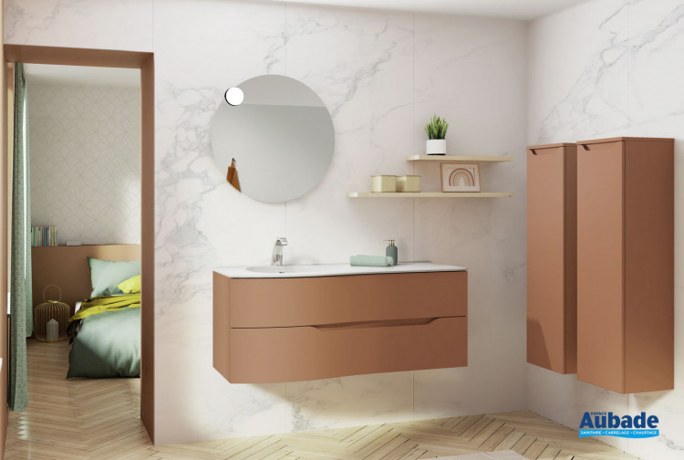 Meuble salle de bain Éloge couleur terracotta de Decotec