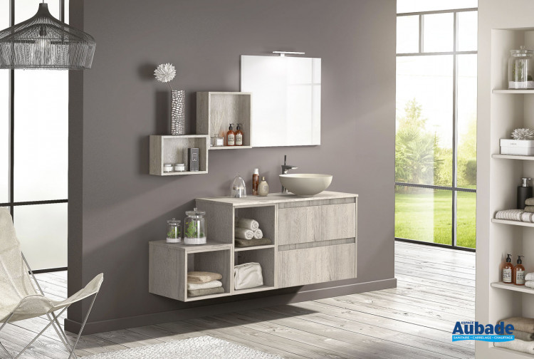 meuble salle de bains delpha d-motion affleurant largeur 160 chene nordique