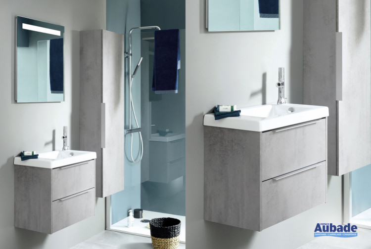 Meuble de salle de bain XS melamine beton gris de Sanijura