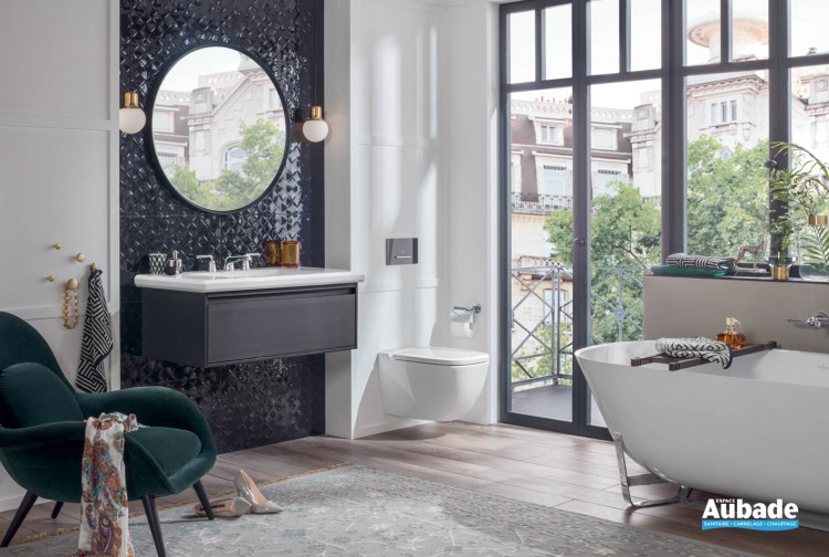 meuble salle de bains villeroy et boch antheus black