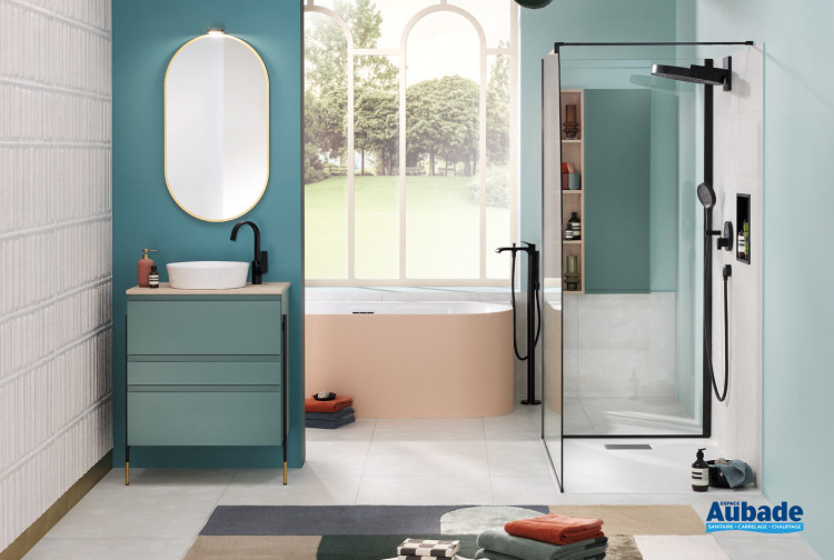 Meuble Unique Velours 70 cm de Delpha en finition laque Vert Amande mat