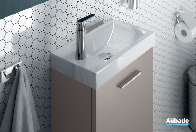 Colonne bain douche design, blanche Lea