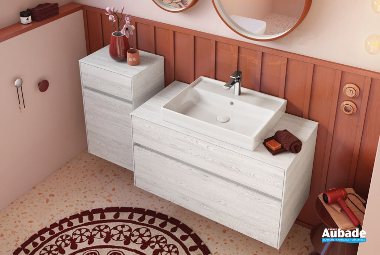 Meuble Collaro simple vasque avec 2 tiroirs coloris White Wood de Villeroy & Boch