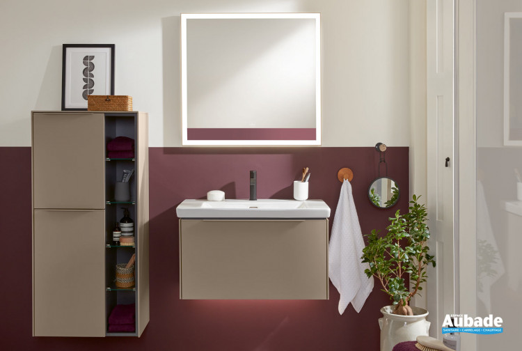 Meuble Subway 3.0, simple vasque avec un tiroir coloris taupe de Villeroy & Boch