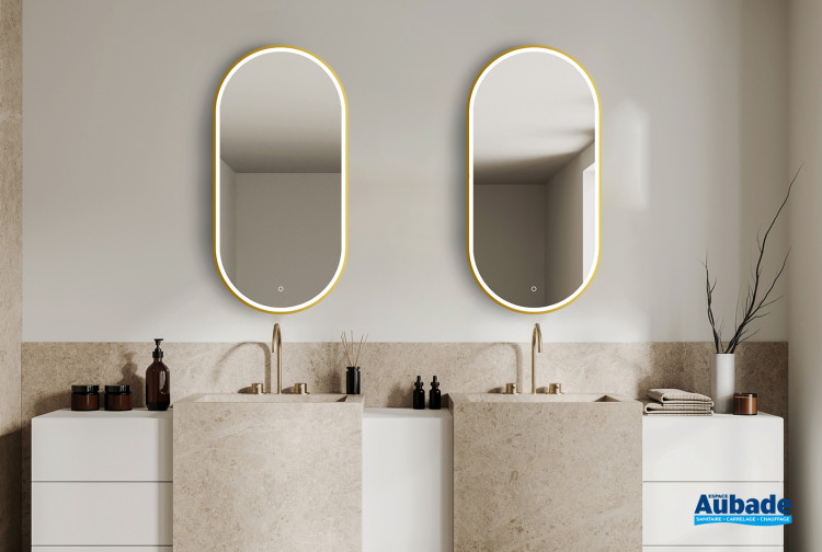 Miroir forme oblong Gold de Pradel