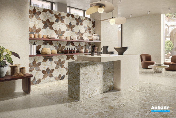 Collection Mockup par Naxos en coloris Ostuni Cream et mosaïque Modulo Roma Beige