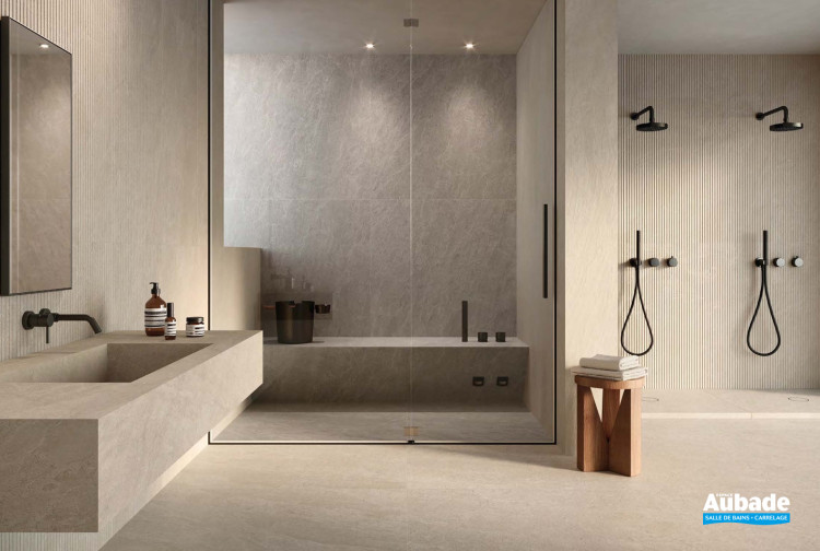 Collection Deepstone par Novabell en coloris Sand et Taupe et décor Sand 3D Peak