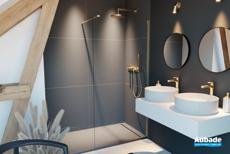 Paroi de douche IDEA par Atelier du bain en coloris Doré