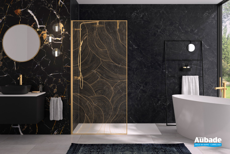 paroi de douche solo eskisse or brosse de kinedo