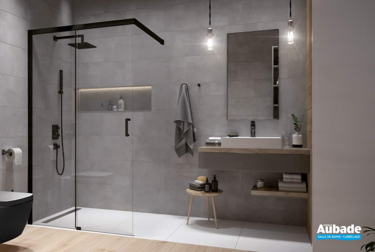 paroi de douche arty walk in noir mat de leda