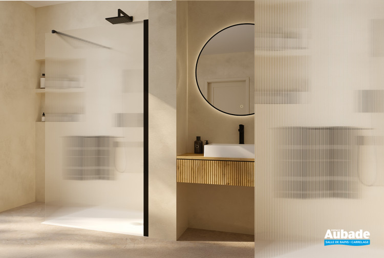 Paroi de douche Structura Noir mat de Leda