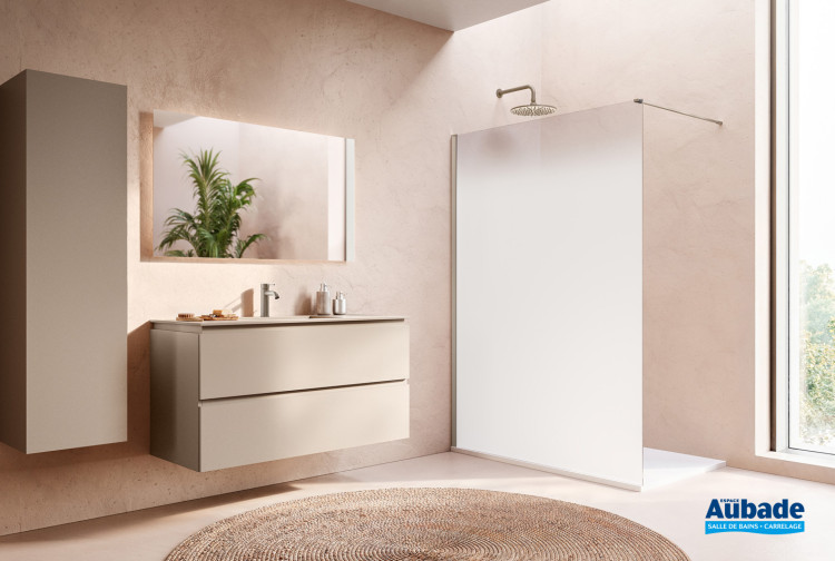 Paroi douche ronal walkin 2-0 vitrage brume 140 finition bronze brossé