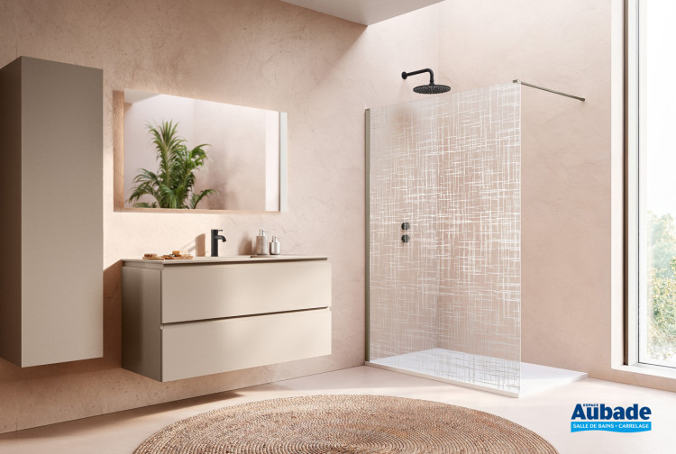 Paroi de douche Walk-in Easy 2.0 Cromalin par Ronal coloris Métal champagne