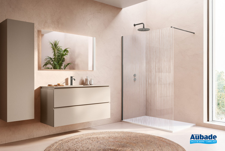 Paroi de douche Walk-in Easy 2.0 Cromalin par Ronal coloris Gun métal brossé