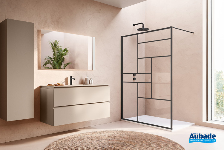 Paroi de douche Walk-in Easy 2.0 Loft 73 par Ronal coloris Noir mat