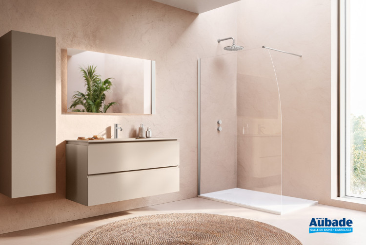 Paroi de douche Walk-in Easy 2.0 Voilier par Ronal coloris Nickel brossé