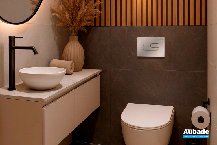 Plaque de commande Derby Style, modèle Edge de Vigour, coloris Chrome