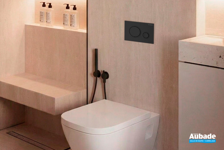 Plaque de commande Derby Style, modèle Round de Vigour, coloris Noir mat