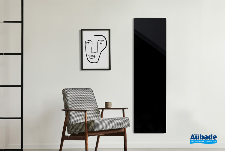 Radiateur Compaver Nativ par Intuis modèle vertical 1000w en coloris Noir astrakan