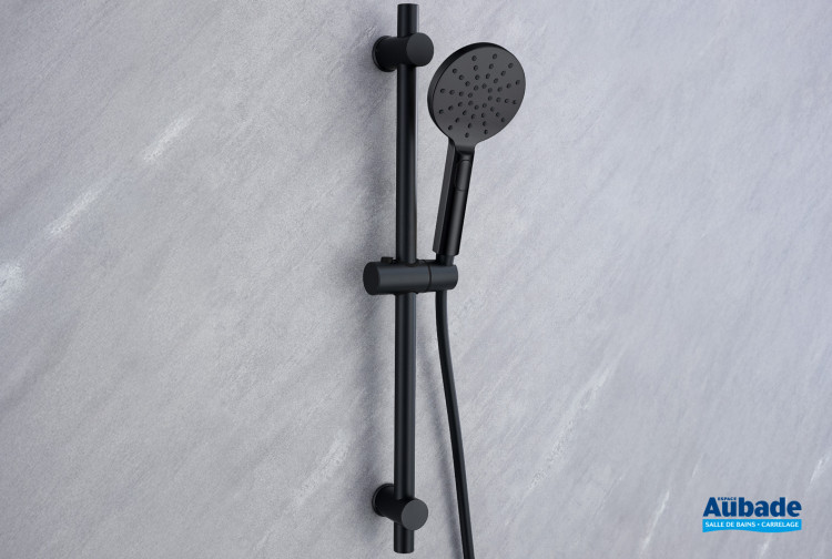 Set barre de douche Inox Line finition Noir mat anodisé de Aubade Création